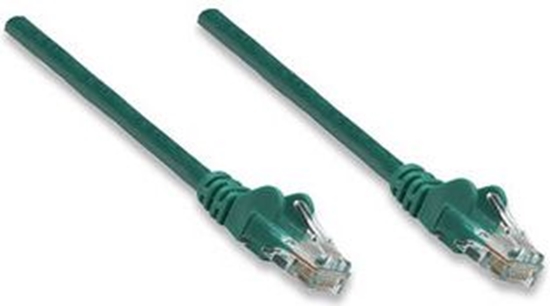 Picture of Intellinet Network Patch Cable, Cat5e, 10m, Green, CCA, U/UTP, PVC, RJ45, Gold Plated Contacts, Snagless, Booted, Lifetime Warranty, Polybag