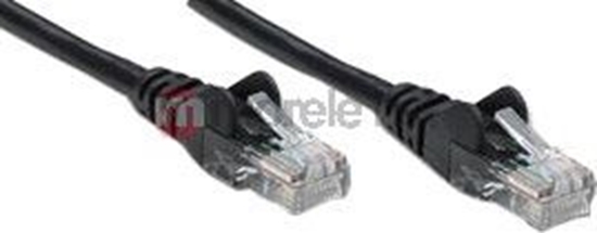 Picture of Intellinet Network Patch Cable, Cat5e, 3m, Black, CCA, U/UTP, PVC, RJ45, Gold Plated Contacts, Snagless, Booted, Lifetime Warranty, Polybag