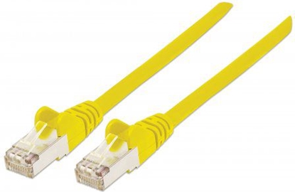 Attēls no Intellinet Network Patch Cable, Cat7 Cable/Cat6A Plugs, 1m, Yellow, Copper, S/FTP, LSOH / LSZH, PVC, RJ45, Gold Plated Contacts, Snagless, Booted, Lifetime Warranty, Polybag