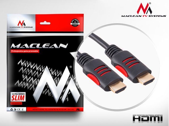 Изображение Kabel Maclean HDMI - HDMI 3m czerwony (MCTV-813)