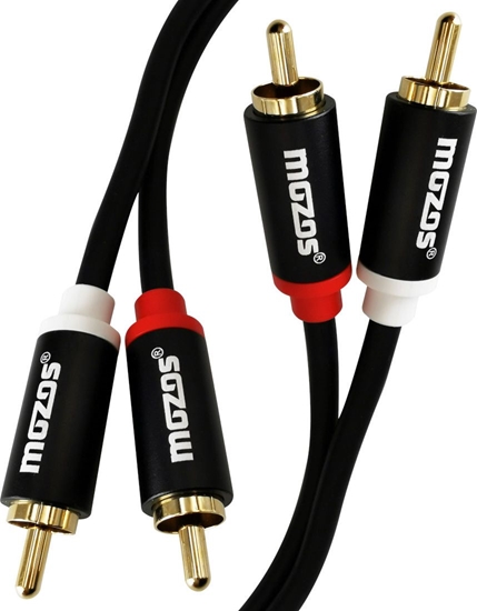 Picture of Kabel Mozos RCA (Cinch) x2 - RCA (Cinch) x2 1m czarny (MCABLE-2R2R)