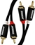 Attēls no Kabel Mozos RCA (Cinch) x2 - RCA (Cinch) x2 1m czarny (MCABLE-2R2R)