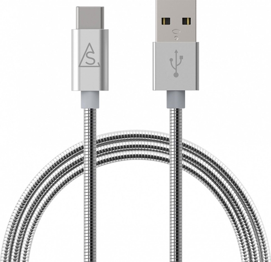 Изображение Kabel USB BlueLounge USB-A - USB-C 1 m Srebrny (613362)