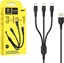 Изображение Kabel USB Denmen USB-A - USB-C + microUSB + Lightning 1 m Czarny (29360)