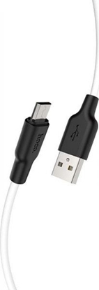 Attēls no Kabel USB Hoco USB-A - microUSB 1 m Biało-czarny (6931474711861)