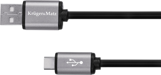 Picture of Kabel USB Kruger&Matz USB-A - USB-C 1.8 m Czarny (5067)