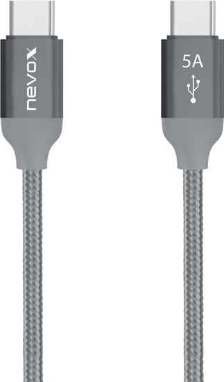 Изображение Kabel USB Nevox USB-C - USB-C 2 m Szary (1654)