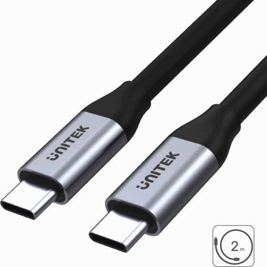 Изображение Kabel USB Unitek USB-C - USB-C 2 m Srebrny (C14091ABK)