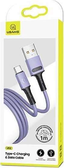 Picture of Kabel USB Usams USB-A - USB-C 1 m Fioletowy (69874-uniw)