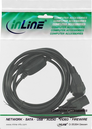 Изображение Kabel zasilający InLine InLine Kabel zasilający koniczynka do laptopa Y-Power 1x Typ F Wtyczka do wtyczki IEC 3x czarny 1m