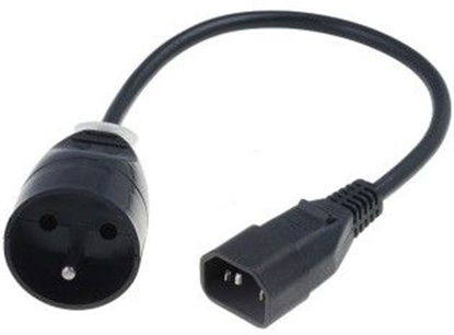 Picture of Kabel zasilający Jonex Przedłużacz do UPS 1-gniazdo z/u 10A H05VV-F 3 x 1 0,3m z wtykiem IEC C14 (PS-PCU 171)