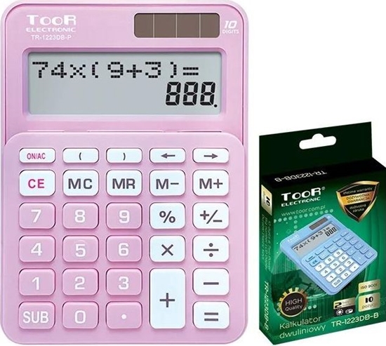 Изображение Kalkulator Toor Electronic Kalkulator dwuliniowy 10-pozyc. TR-1223DB-P TOOR