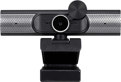 Attēls no Platinet USB Webcam (with lens cover), 1080p Full HD, Popular USB-A connection, Integrated Microphone (noise cancelling), Built in Speakers (2x 1W), Adjustable Clip Base, 30 frames per second, Black, Cable 1.5m, One Year Warranty, Box