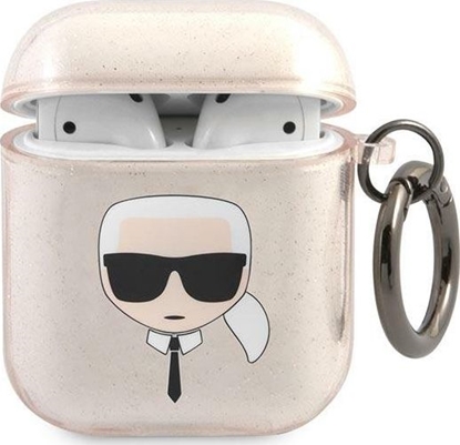 Изображение Karl Lagerfeld Etui ochronne KLA2UKHGD Glitter Karl`s Head do AirPods 1/2 złote