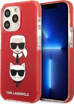 Изображение Karl Lagerfeld Karl Lagerfeld KLHCP13LTPE2TR iPhone 13 Pro / 13 6,1" hardcase czerwony/red Karl&Choupette Head