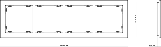 Picture of Karlik Ramka Deco poczwórna szary efekt szkła spód: biały (15-0-DRS-4)