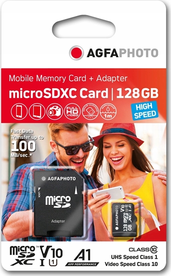 Picture of Karta AgfaPhoto Agfa MicroSD MicroSDXC 128 GB Class 10 UHS-I/U1 V10 (SB6033)