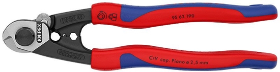 Изображение Knipex 9562190 Crimping tool Blue,Red cable crimper, Cutting pliers