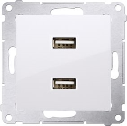 Attēls no Kontakt-Simon Ładowarka 2xUSB 2.1A 5V/DC srebrny mat (DC2USB.01/43)