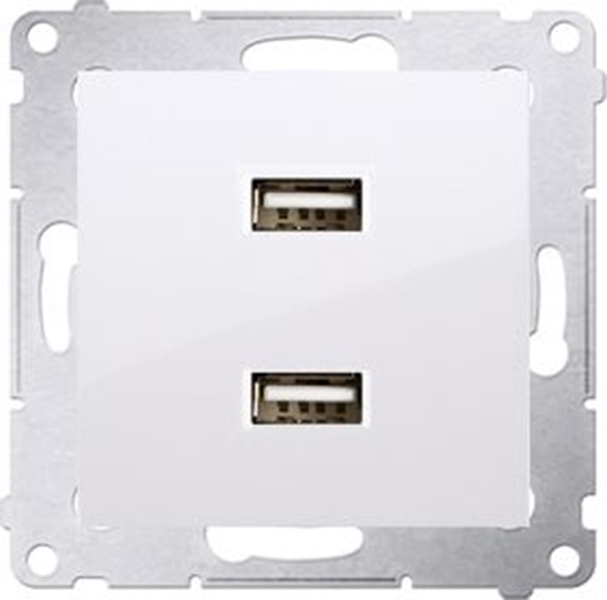 Picture of Kontakt-Simon Ładowarka 2xUSB 2.1A 5V/DC srebrny mat (DC2USB.01/43)