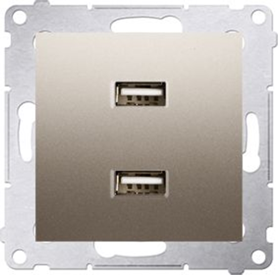 Изображение Kontakt-Simon Simon 54 Ładowarka 2xUSB 2.1A 5V/DC złoty mat (DC2USB.01/44)