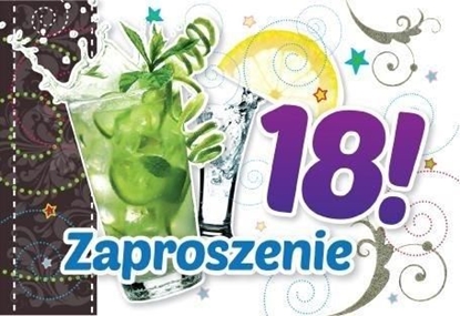 Attēls no KUKARTKA Zaproszenie ZZ-039 Urodziny 18 drinki (5 szt.)