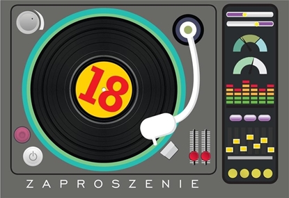 Attēls no KUKARTKA Zaproszenie ZZ-055 Urodziny 18 DJ (5 szt.)