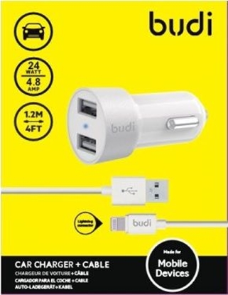 Attēls no Ładowarka Budi 2x USB-A 4.8 A  (BD622LW)