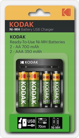 Picture of Ładowarka Kodak Ładowarka Usb Kodak + 2x Akumulator Aa 750mah + 2x Aaa 300 Mah