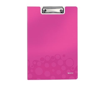 Picture of Leitz WOW Clipfolder with cover clipboard A4 Metal, Polyfoam Pink