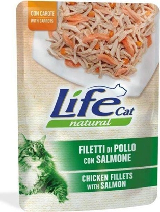 Изображение Life Pet Care LIFE CAT sasz.70g CHICKEN + SALMON + CARRORTS /30