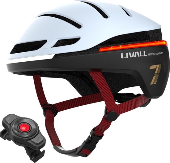 Изображение Livall Smart Kask Rowerowy LED/SOS r. 58-62cm Biały EVO21