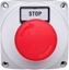 Изображение Lovato Electric Obudowa szara LPZ P1 A8 z przyciskiem LPCB6344 i etykietą STOP (LPZP1B802)