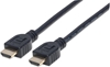 Изображение Manhattan HDMI Cable with Ethernet (CL3 rated, suitable for In-Wall use), 4K@60Hz (Premium High Speed), 5m, Male to Male, Black, Ultra HD 4k x 2k, In-Wall rated, Fully Shielded, Gold Plated Contacts, Lifetime Warranty, Polybag