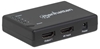 Picture of Manhattan HDMI Splitter 4-Port (Compact), 4K@30Hz, Displays output from x1 HDMI source to x4 HD displays (same output to four displays), AC Powered (cable 0.7m), Black, Three Year Warranty, Retail Box