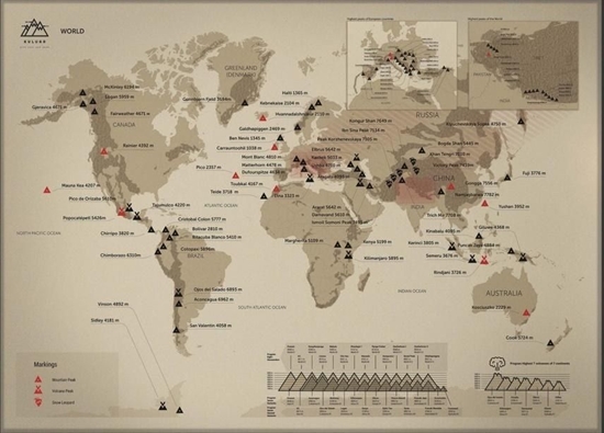 Изображение Mapa zdrapka - Mountain Peaks World