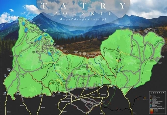 Изображение Mapa Zdrapka - Tatry polskie