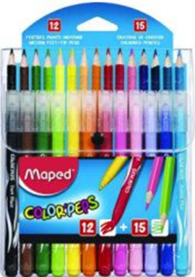 Изображение Maped Zestaw Colorpeps kredki15 kol + flamastry 12 kol (241369)