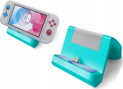 Attēls no MARIGames stacja ładująca 2w1 do Nintendo Switch Lite turkusowa (SB5214)