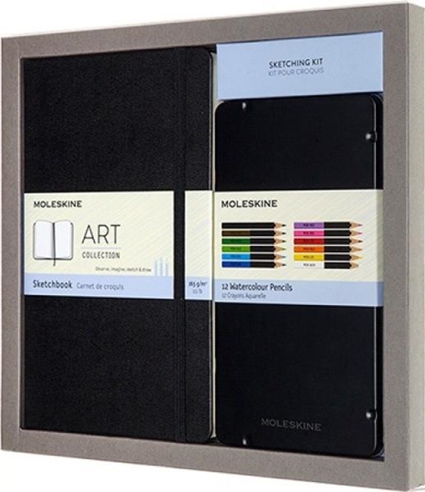 Picture of Moleskine Zestaw MOLESKINE Art. Sketching Kit sketchbook L + zestaw kredek akwarelowych