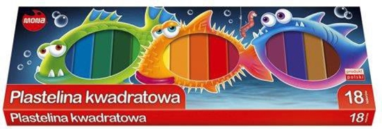 Изображение Mona Plastelina kwadratowa 18 kolorów