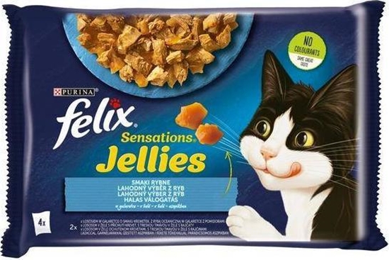 Изображение Nestle FELIX sasz.4x85g SENSATIONS JELLIES RYBNE DANIA w galaretce /12