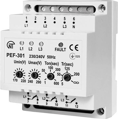 Picture of Novatek-Electro Automatyczny przełącznik faz 16A 400V AC (PEF-301)