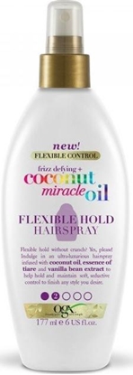 Изображение Organix ORGANIX_Coconut Oil Miracle Oil Flexible Hold Hairspray lakier do włosów nadający połysk w sprayu 177ml