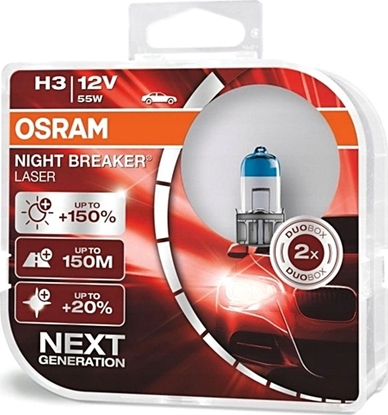 Изображение Osram OSRAM autožárovka H3 NIGHT BREAKER® LASER 12V 55W PK22s (Duo-Box)