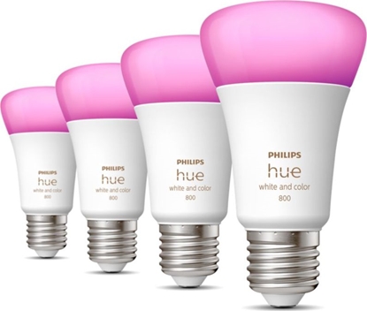 Attēls no Philips Hue Żarówka E27 6.5W RGBW BT 4-pak