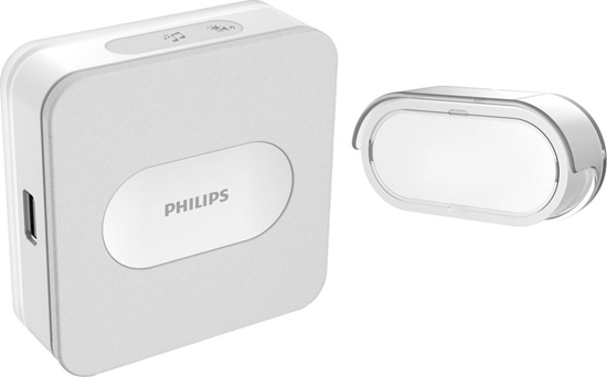 Изображение Philips Philips WelcomeBell Plugin dzwonek bezprzewodowy, 4 melodie, ładowarka USB, zakres działania max. 300m,531115