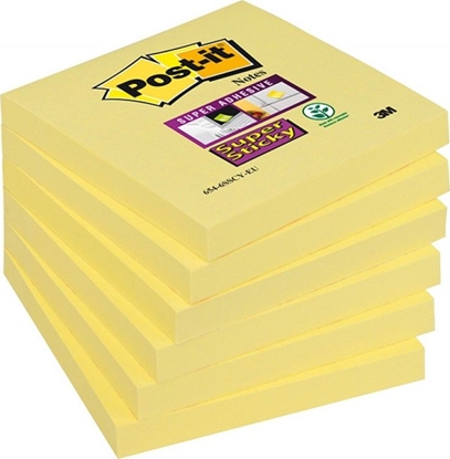 Picture of Post-it Karteczki samoprzylepne POST-IT Super Sticky (654-6SSCY-EU), 76x76mm, 1x90 kart., żółte