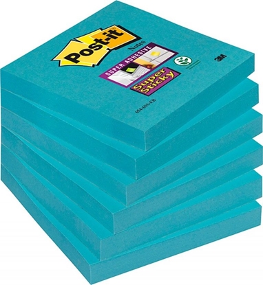 Picture of Post-it Karteczki samoprzylepne POST-IT Super Sticky (654-6SS-EB), 76x76mm, 1x90 kartek, niebieskie