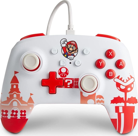 Изображение Pad PowerA przewodowy Mario Red & White (1519186-01)